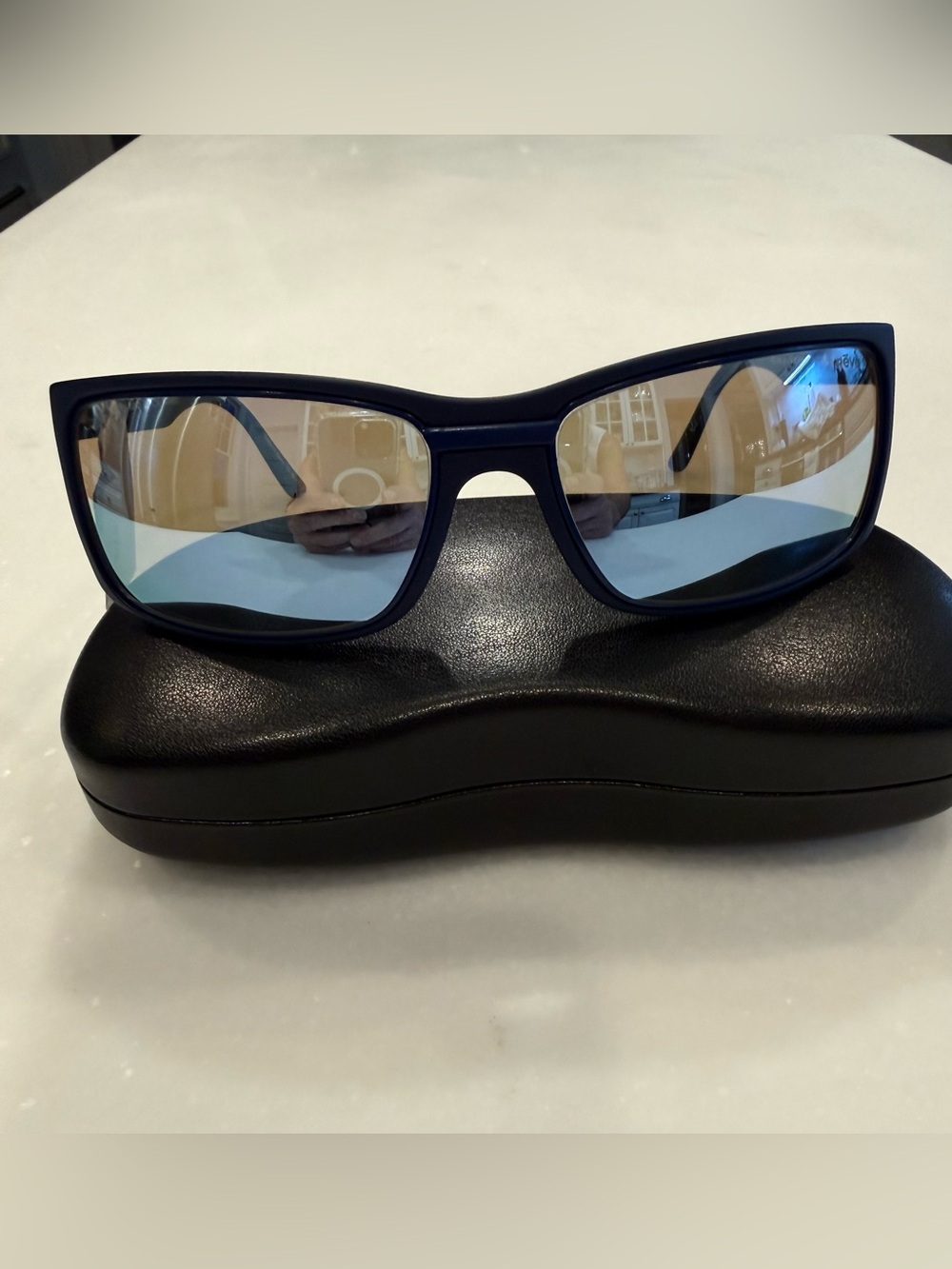 REVO ECLIPSE Matte Blue Men's Sunglasses Blue Polarized Lenses  RE 1189 05 BLP